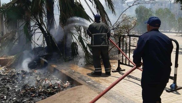 السيطرة على حريق محدود بجوار سور مكتبة مصر العامة في بورسعيد| صور