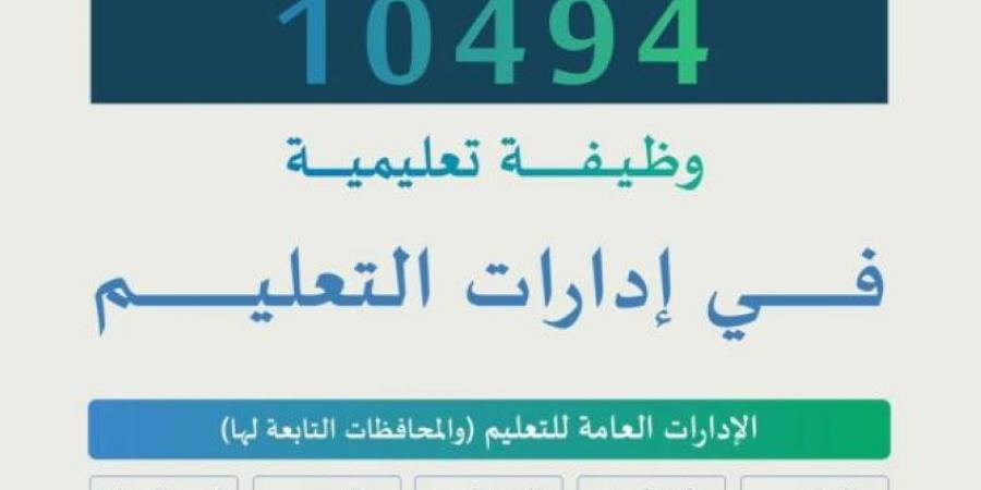 وزارة التعليم تعلن الترشيح النهائي على 10494 وظيفة تعليمية - لايف نيوز